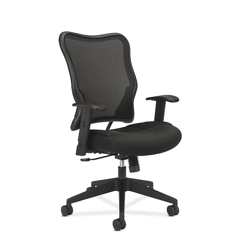 HON Wave Mesh High-Back Task Chair, Synchro-Tilt, Adjustable Arms, Black Sandwich Mesh Seat (BSXVL702MM10) image 1