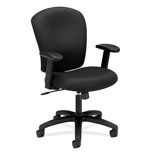 Hon Mid Back Task Chair Center Tilt Adjustable Arms Black Fabric Bsxvl220va10 Next2019 Next2day