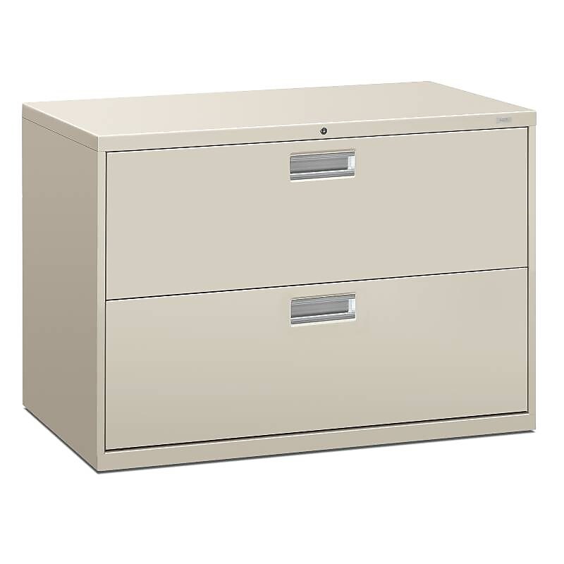 HON Brigade 600 Series Lateral File, 2 Drawers, Aluminum Pull, 42"W, Light Gray Finish, (HON692LQ) image 1