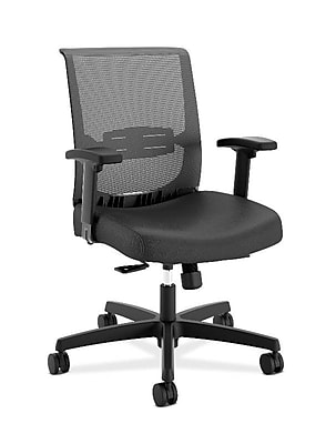 HON Convergence Chair, Black Fabric/Black Plastic