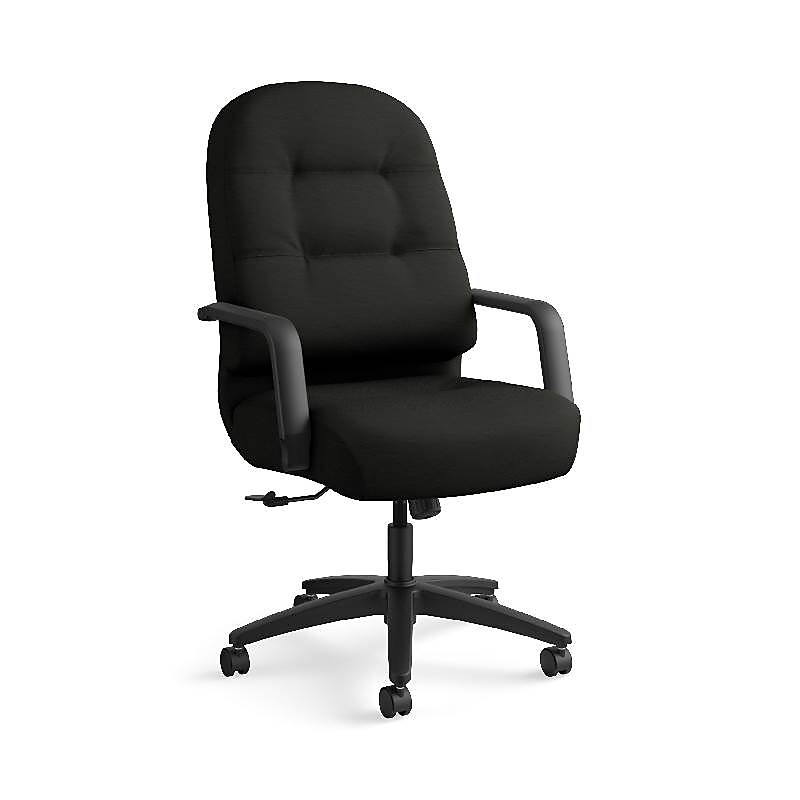 HON Pillow-Soft Leather Executive Chair, Black (HON2091SR11T) image 1