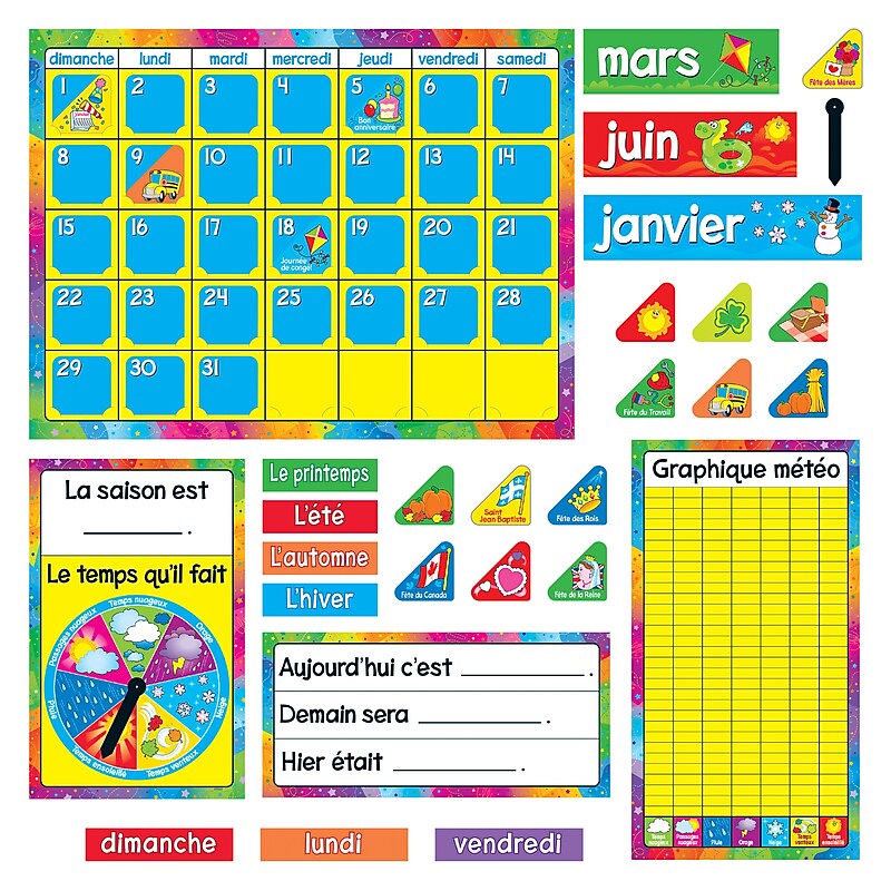 Trend Calendrier Annuel French Bulletin Board Set, 106/Set (T-8292) image 1