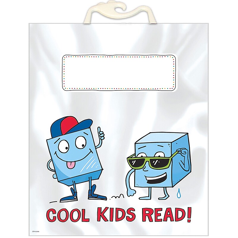 Creative Teaching Press Plastic Read Book Buddy Bag, Cool Kids 10.5" x 12.5", 6 Per Pack, 3 Packs (CTP8539) image 1