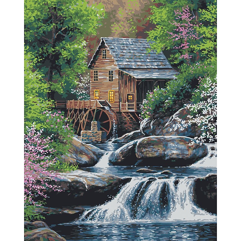 Plaid Craft Spring Mill Paint By Number Kit, 16" x 20" (216-17080) image 1