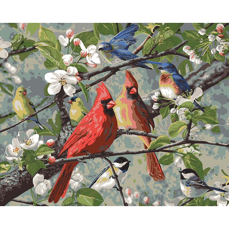 Plaid Craft Songbirds Paint By Number Kit, 16" x 20" (216-22599) image 1