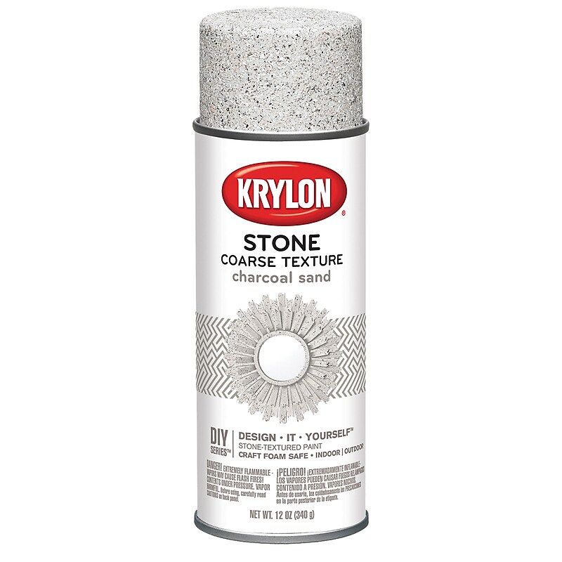 Krylon Stone Coarse Texture Spray Paint, Charcoal Sand, 12oz (CS-18202) image 1