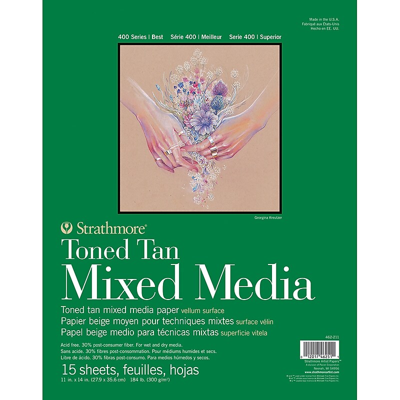 Strathmore 400 Series 14" x 11" Mixed Media Sketch Pad, 15 Sheets/Pad (STTP462211) image 1
