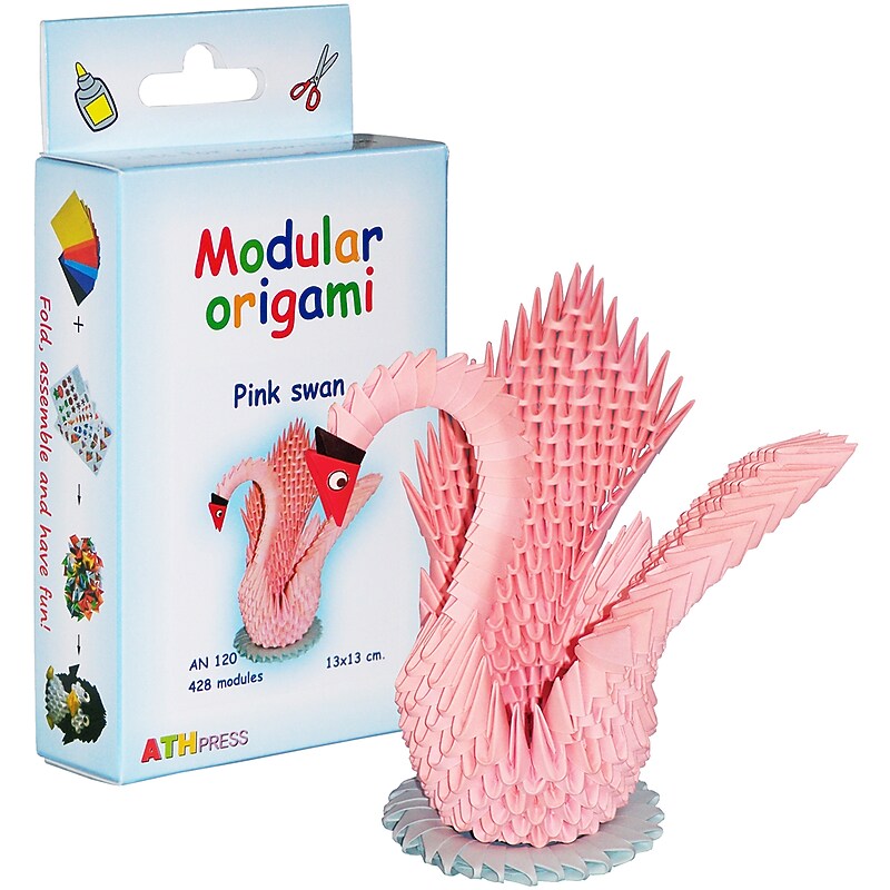 ATH Press Ltd. Pink Swan Modular Origami Kit, Multicolor (AN120) image 1
