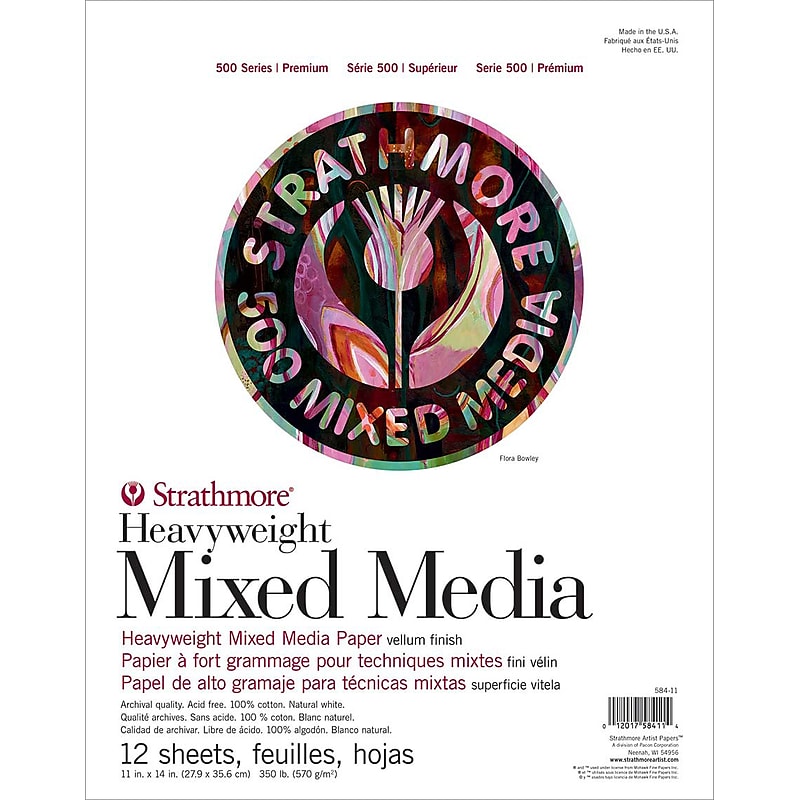 Strathmore 500 Series Heavyweight Mixed Media Pad 12 Sheets 11" x 14" (62584110) image 1