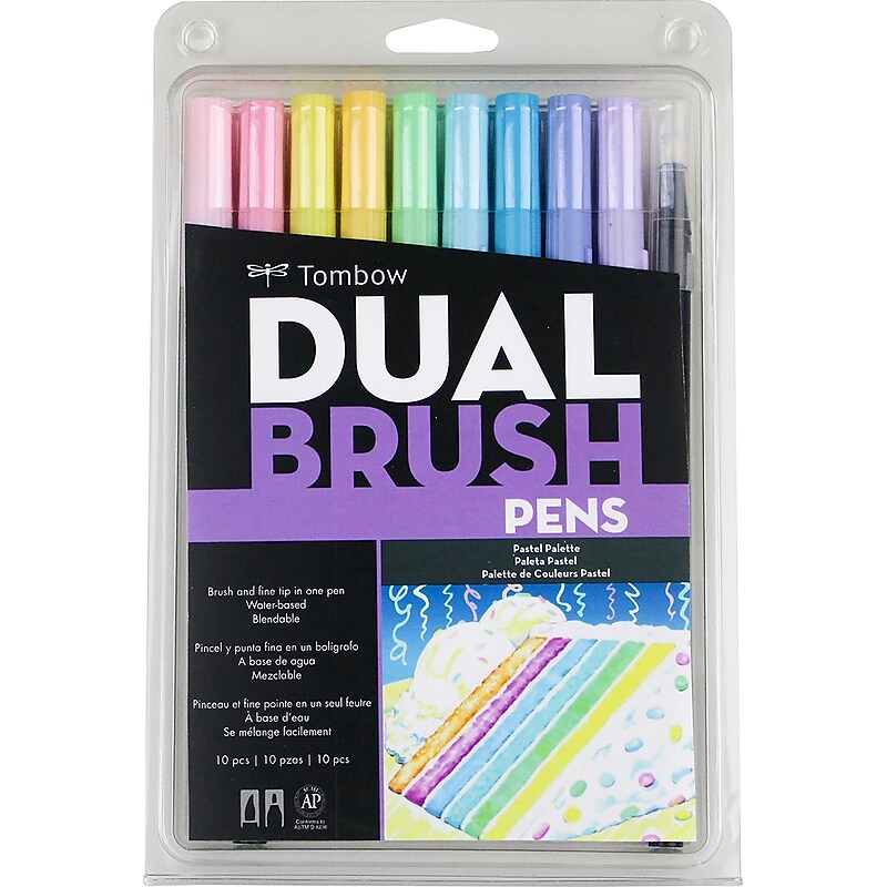 Tombow Pastel Tombow Dual Brush Markers, 10/Pkg (DBP10-56187) image 1