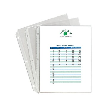 Staples Medium Weight Sheet Protectors, Clear, 100/Box (10524)