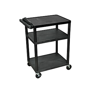 Luxor 2-Shelf Metal Mobile A/V Cart with Lockable Wheels