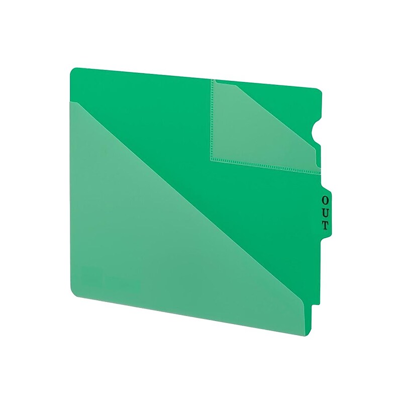 Smead End Tab Outguides, Two Pockets, Extra Wide Letter Size, Green, 50/Box (61962) image 1