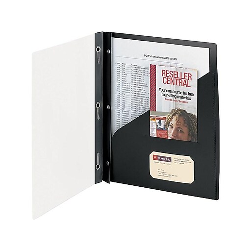 Smead Report Covers with Clear Front, 3Prong, Letter Size, Black, 5