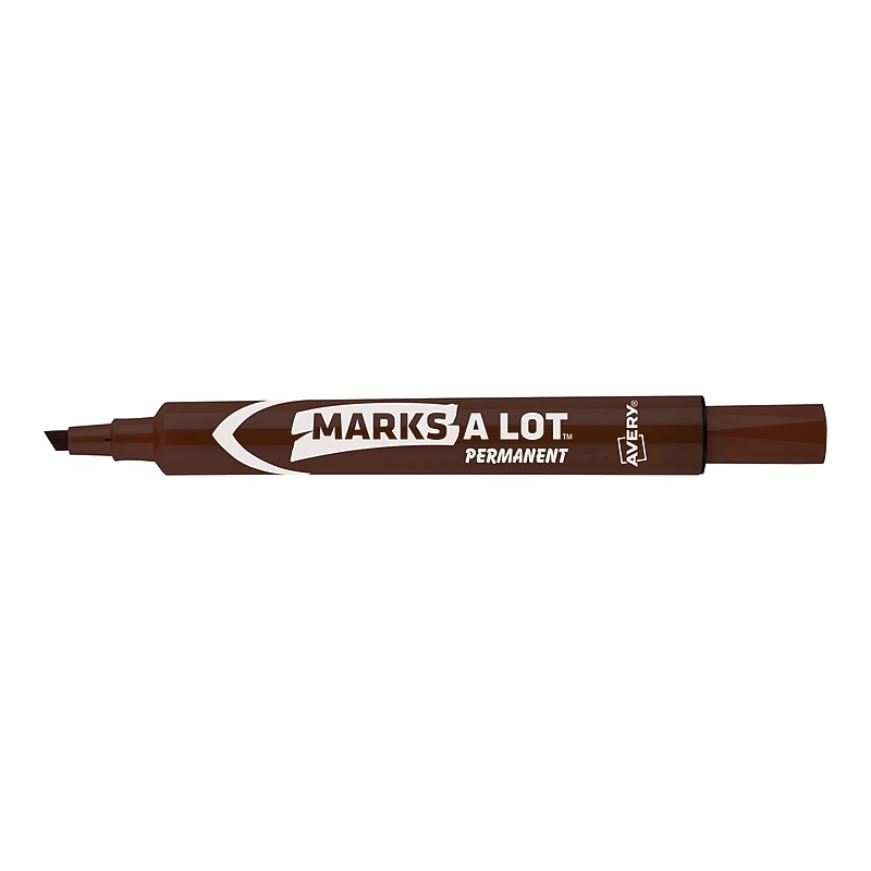 Avery Marks-A-Lot Permanent Markers, Brown, 12/Pack (08881) image 1