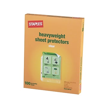 Staples Heavyweight Sheet Protectors, Clear, 100/Box (31866)