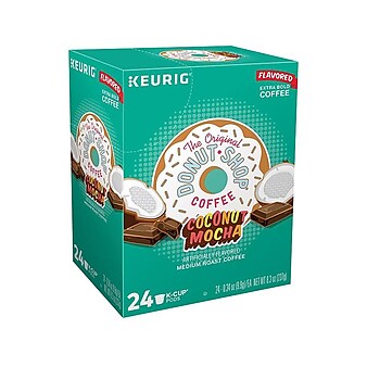 Donut Shop Coconut Mocha Coffee, Keurig K-Cup Pods, Medium Roast, 24/Box (6248)