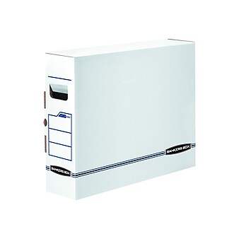 Bankers Box Corrugated File Storage Boxes,  X-Ray Size, White/Blue, 6/Carton (00650)