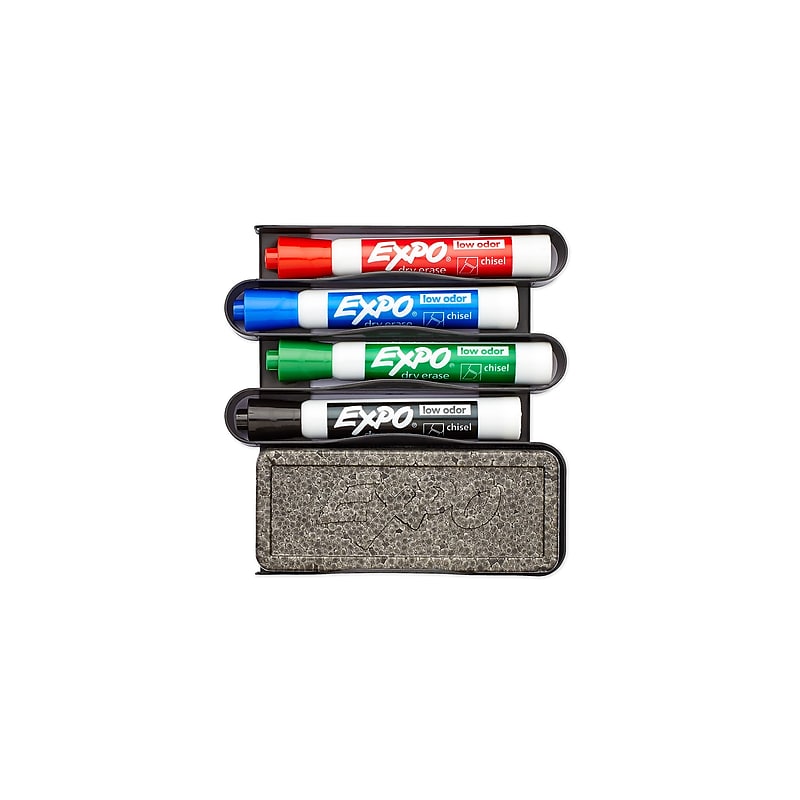 Expo Mountable Whiteboard Caddy Kit, Broad Chisel Tip, Assorted Colors (1785294) image 1
