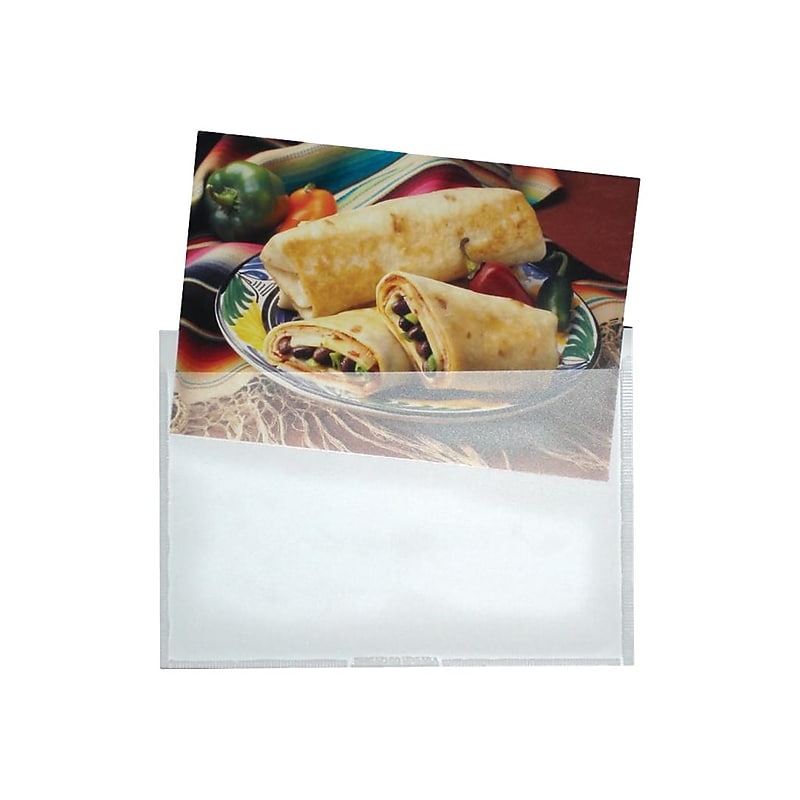 Smead Self Adhesive Poly Pockets, 6" x 4", Clear, 100/Box (68164) image 1