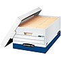 Bankers Box Presto Heavy-Duty Instant Assembly File Storage Boxes, Lift-Off Lid, Legal Size, White/Blue, 12/Carton (0063201)~#|#~sp40798110_sc7