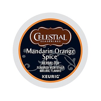 Celestial Seasonings Mandarin Orange Spice Herbal Tea, Keurig K-Cup Pods, 24/Box (14735)