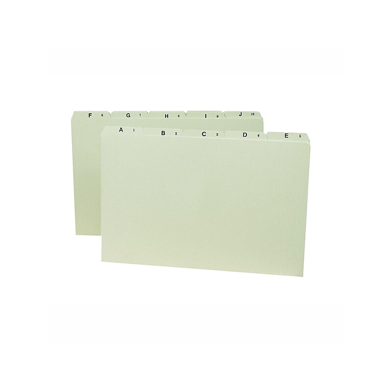 Smead Pressboard Index Guides, 1/5-Cut Tab (A-Z), Legal Size, Gray/Green, 25/Set (52376) image 1