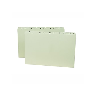 Smead Pressboard Index Guides, 1/5-Cut Tab (A-Z), Legal Size, Gray/Green, 25/Set (52376)
