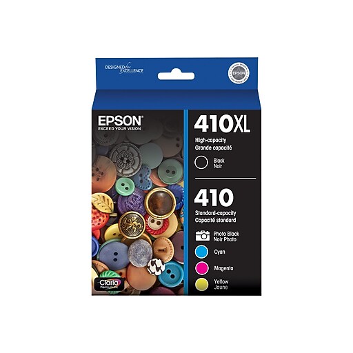 Epson 410XL Black & Standard Photo Black and C/M/Y Color Ink Cartridges