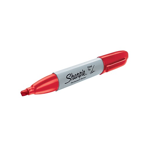 Sharpie® Chisel Tip Permanent Markers, Red, 12/pk (38202) at Staples
