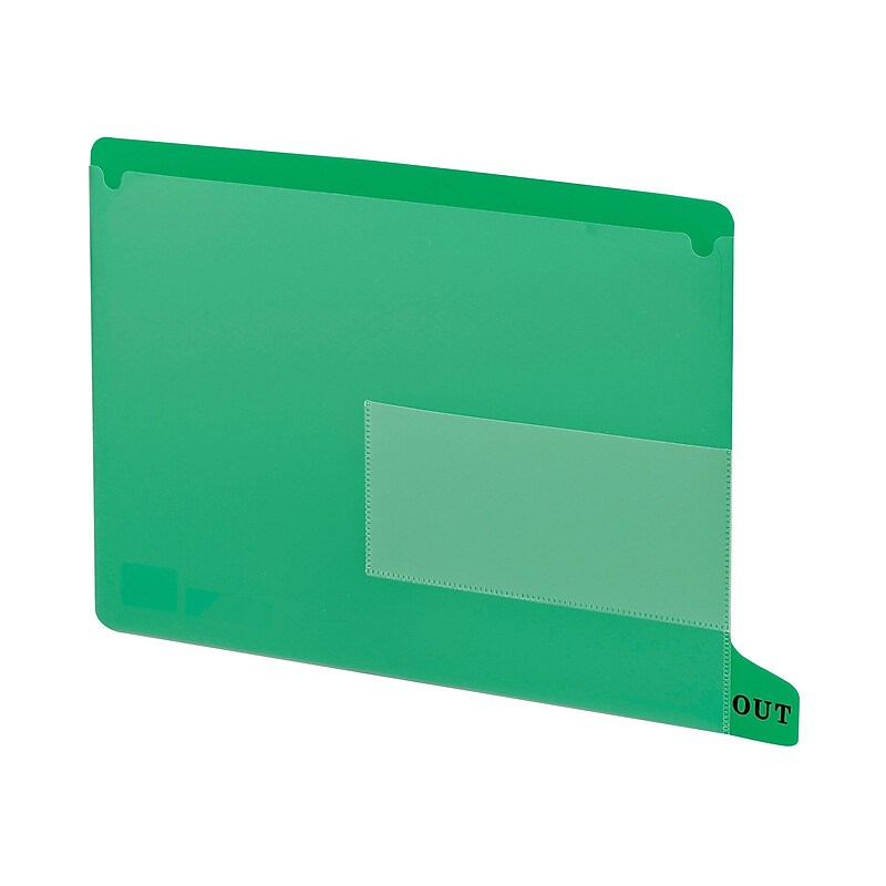 Smead End Tab Poly Outguides, Two Pocket, Bottom Position Tab, Letter Size, Green, 25/Box (61952) image 1