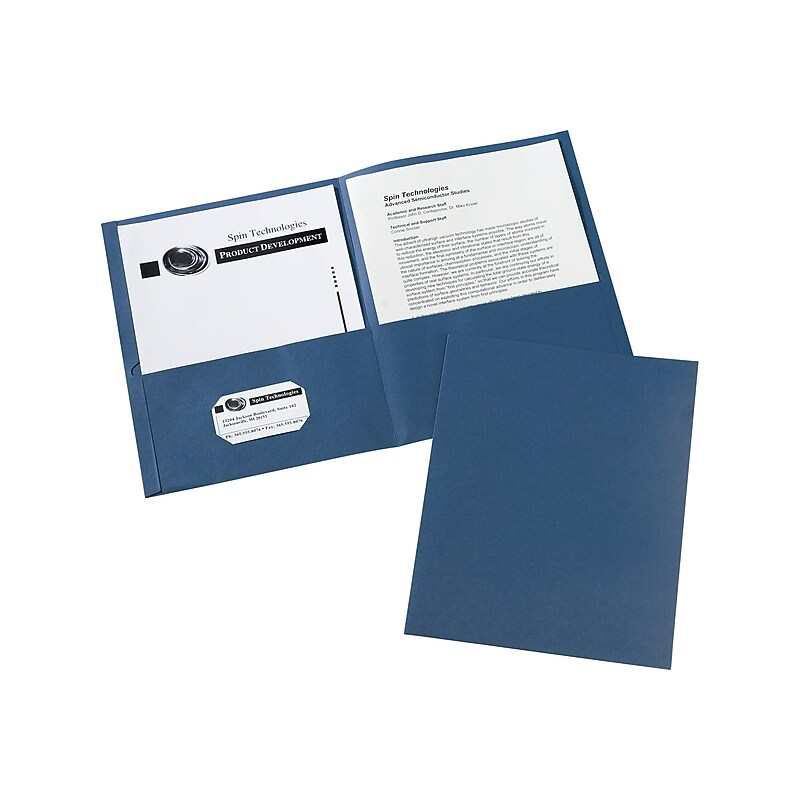 Avery Two-Pocket Folders, Dark Blue, 25/Box (47985) image 1