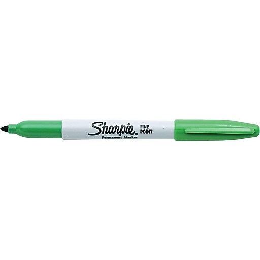 Sharpie® Permanent Marker, Fine Point, Green (30004) at Staples
