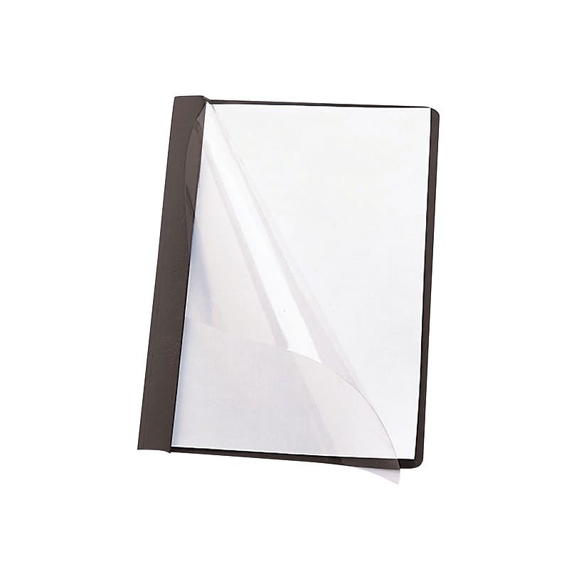 Smead Heavyweight Report Covers with Clear Front, 3-Prong, Letter Size, Black, 25/Box (87453) image 1