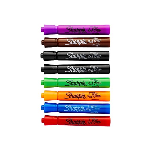 Sharpie Bullet Tip Flip Chart Markers Assorted 8/Pack (22480) Staples