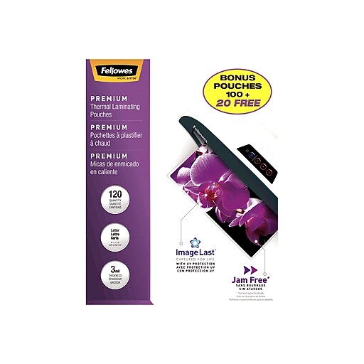 Fellowes ImageLast Premium Thermal Laminating Pouches, Letter Size, 3