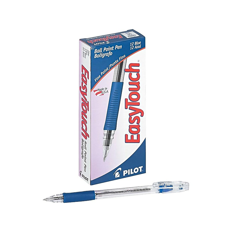 Pilot EasyTouch Ballpoint Pens, Fine Point, Blue Ink, Dozen (32002) image 1