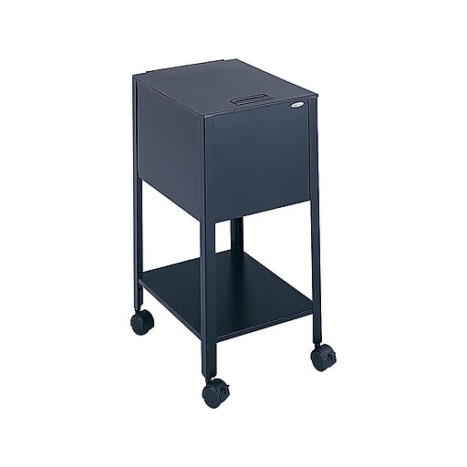 Safco Standard Metal Mobile File Cart with Lockable Wheels, Black