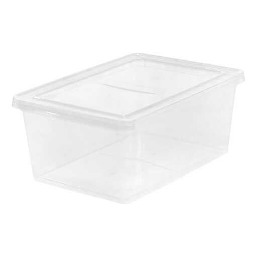 IRIS USA, 17.1 Quart Plastic Clear/Blue Storage Gasket Box Container with  Latching Buckle [ Pack of 6 ] 