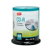 Staples 10366 52x CD-R, Silver, 100/Pack