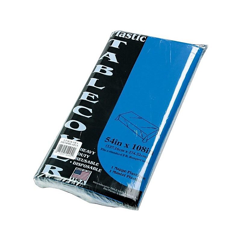 Table Mate 108"W x 54"D Table Covers Blue 6/Pack (TBL-549-BL) image 1