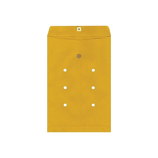 Staples ButtonandString InterDepartmental Kraft Envelopes, 10" x 15", Brown, 100/Box (511291/