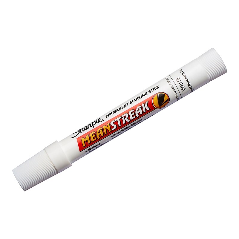 Sharpie Mean Streak Permanent Marker, Bullet Tip, White (85018) image 1