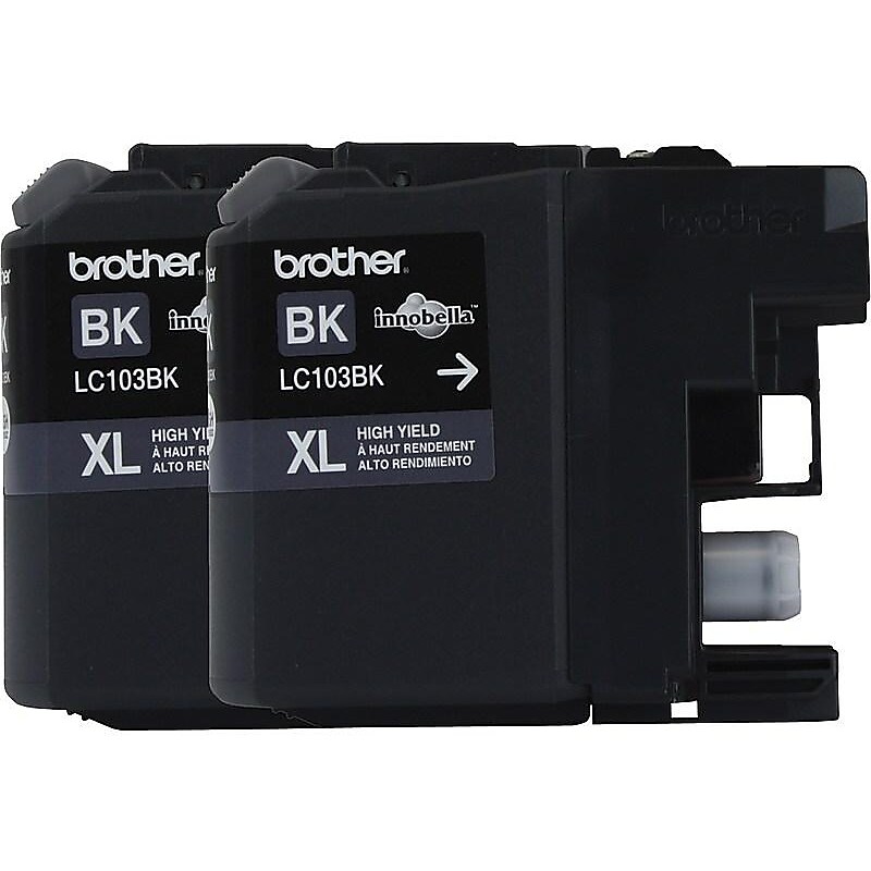 Brother LC1032PKS Black High Yield Ink Cartridge, 2/Pack image 1