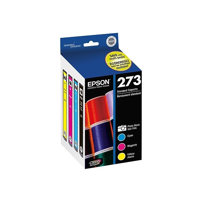 Epson 273 Photo Black/Color Ink Cartridges, Standard, 4/Pack