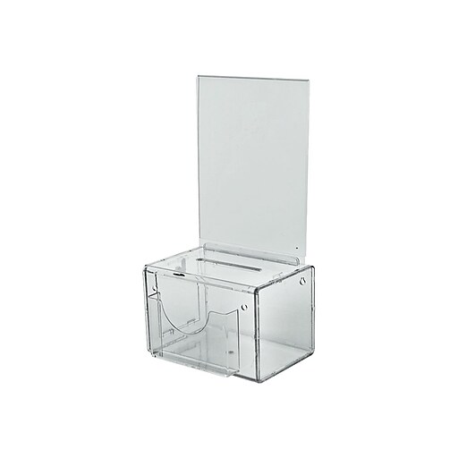 Azar Locking Plastic Suggestion Box, Clear (206388) Staples