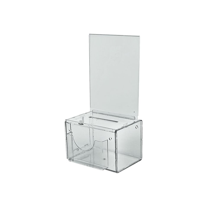 Azar Locking Plastic Suggestion Box, Clear (206388) | Staples