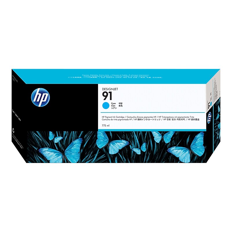 HP 91 Cyan Standard Yield Ink Cartridge (C9467A) image 1