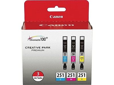 Canon 251 Cyan/Magenta/Yellow Ink Cartridge, 3/Pack (6514B009) Sansujyuku sansujyuku.com