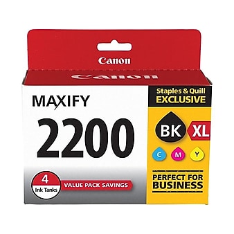 Canon PGI 2200XL Black/Color Ink Cartridges, High Yield/Standard Yield, 4/Pack (9255B005)